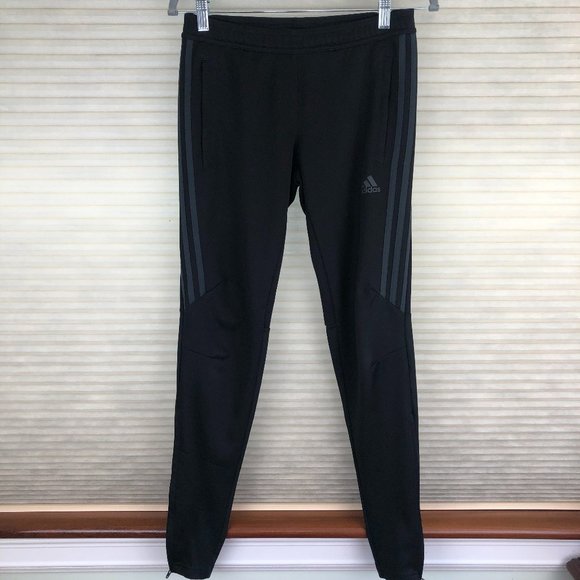 adidas Pants - Adidas Three Stripe Black Climacool Track Pants with Side Zips Athleisure Gym